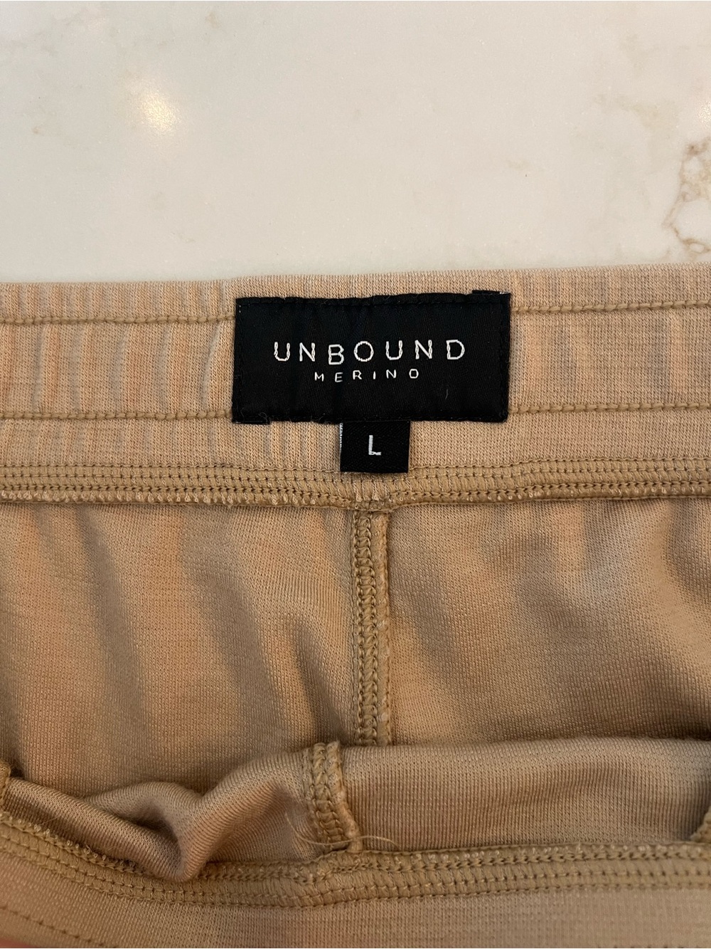 Unbound Merino Transit Sweatpants Women’s L Sand Tan Merino Wool Travel Pants - Picture 11 of 16
